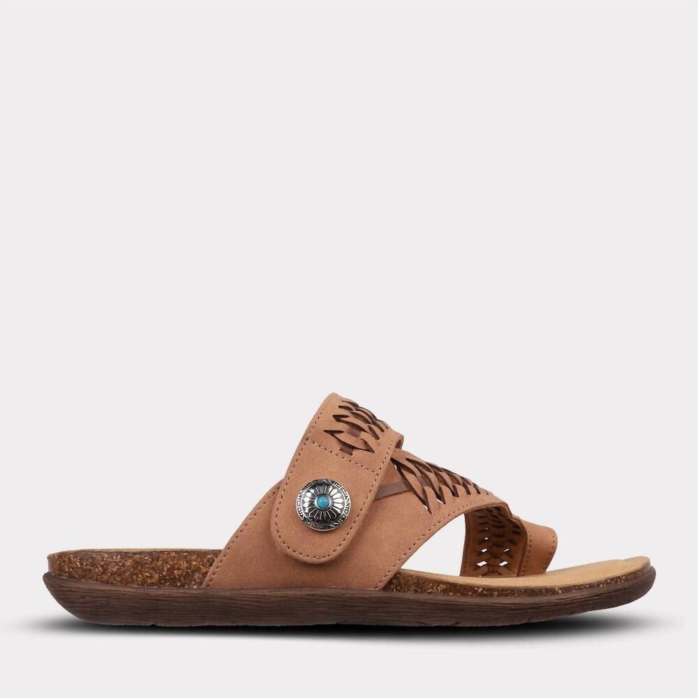 NEW MYKOS women's scarlett toe ring sandal in brown